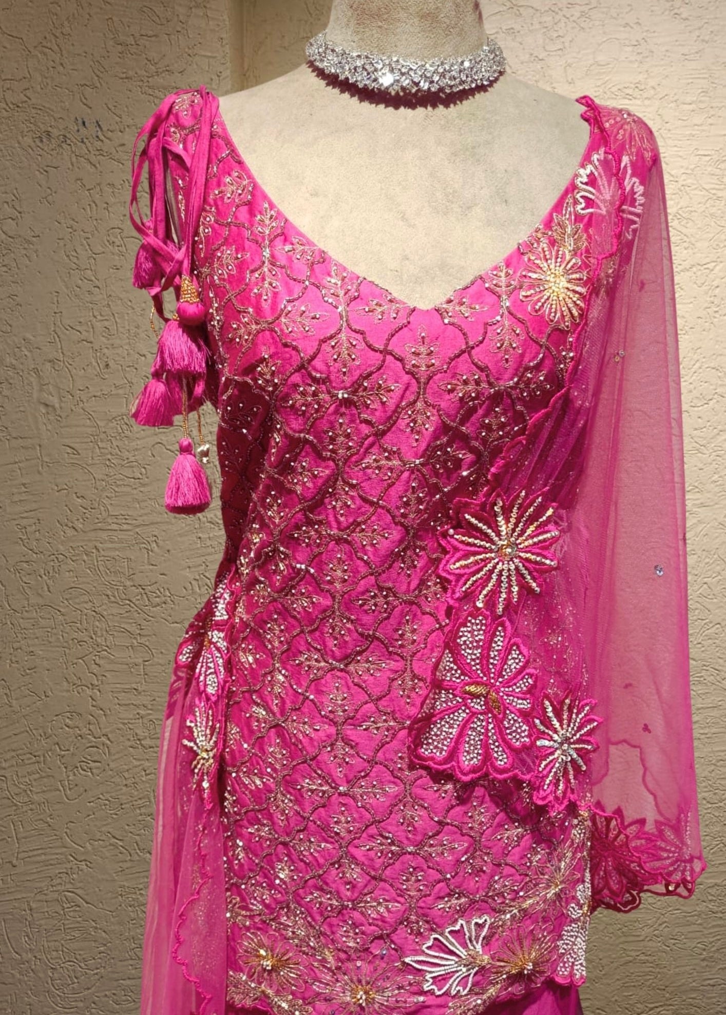 SALE- PARINEETA HOT PINK SUIT SET