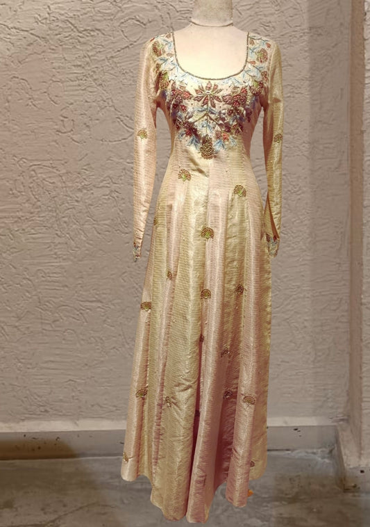 SALE- LEAFY PINK ANARKALI KURTA