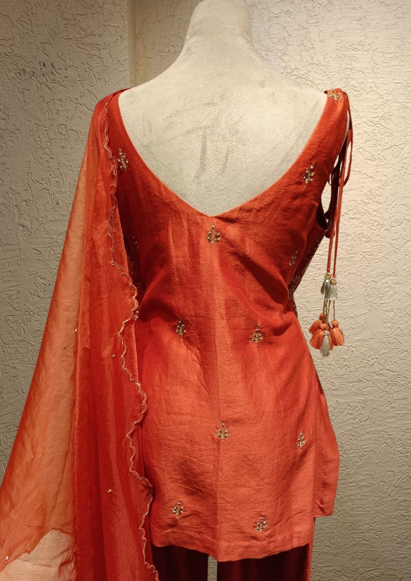 SALE- PARINEETA RUST SUIT SET