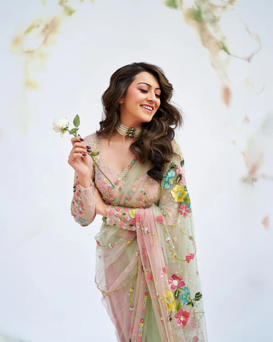 Hansika Motwani In Rose Garden Saree