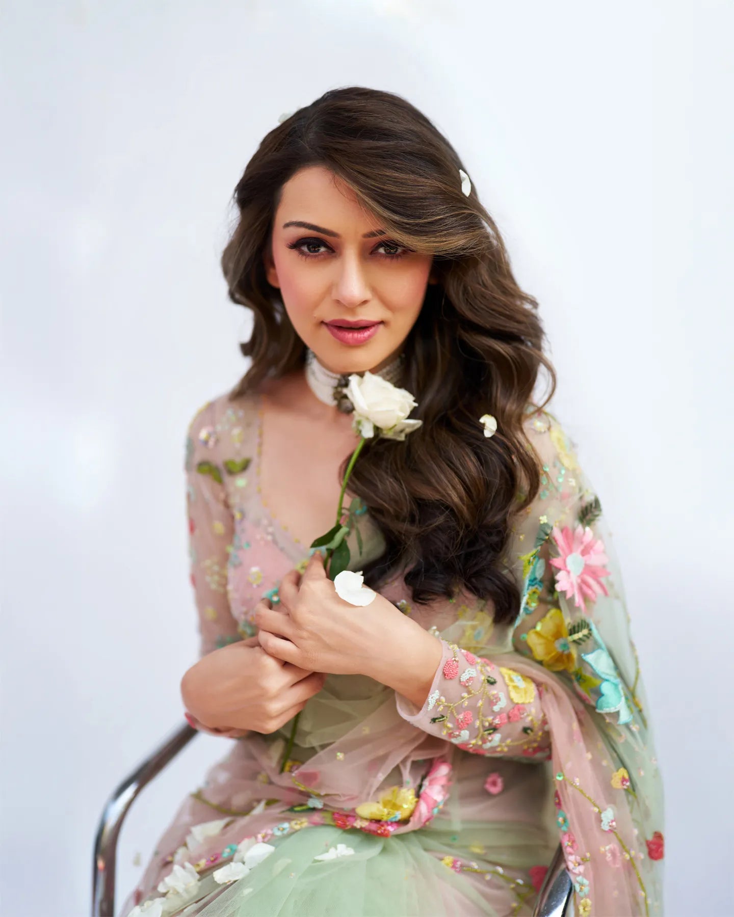 Hansika Motwani In Rose Garden Saree