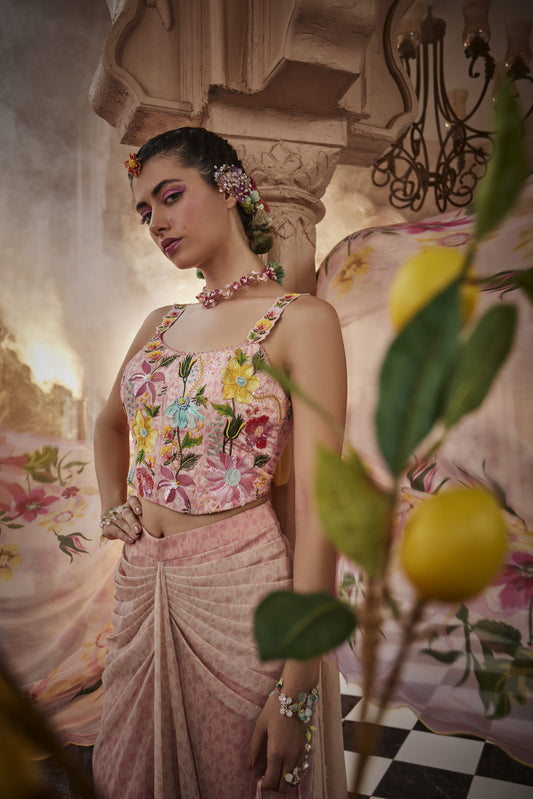 Pink Lemonade Corset and Skirt Set