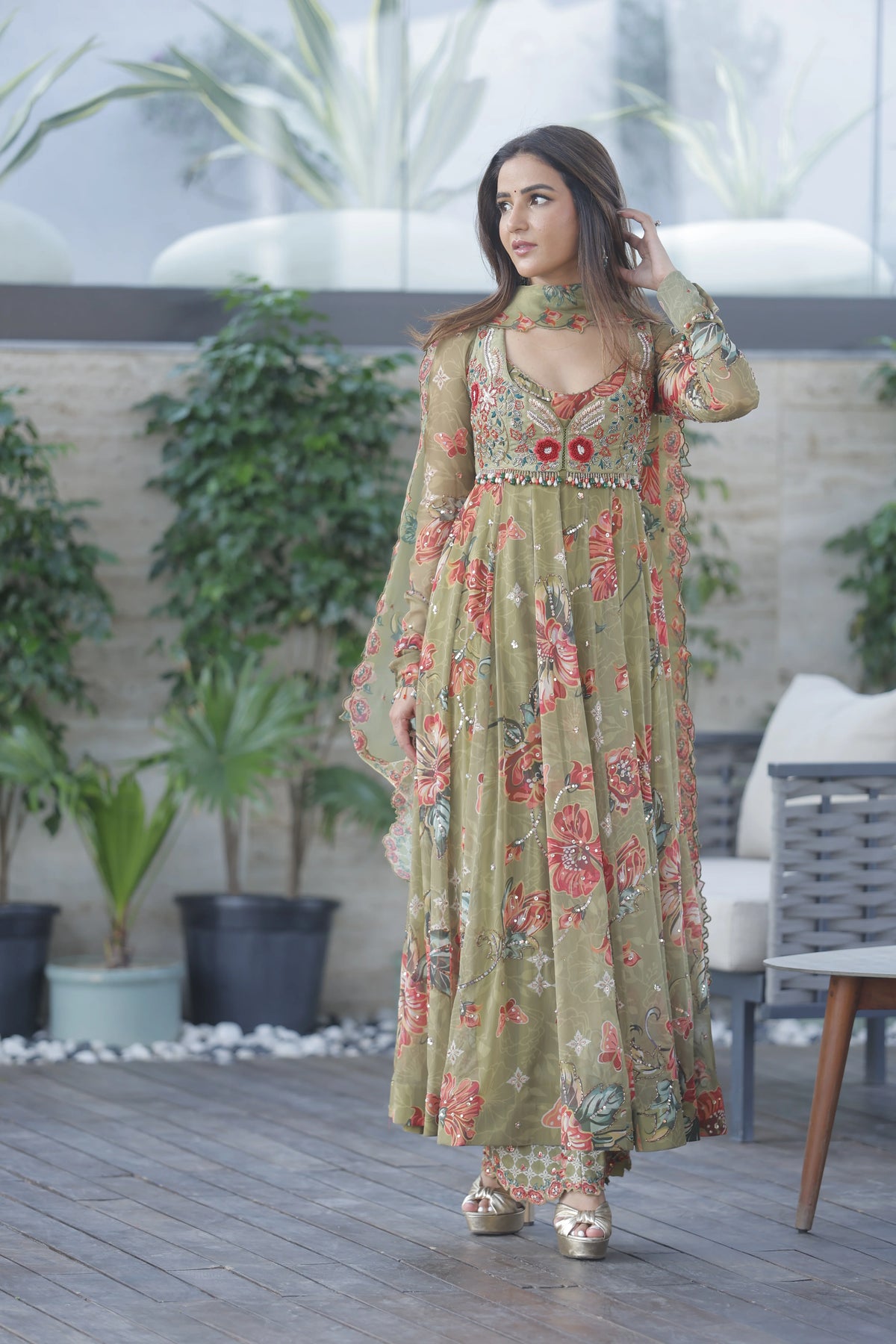 JASMIN BHASIN IN BOHO BEGUM ANARKALI SET