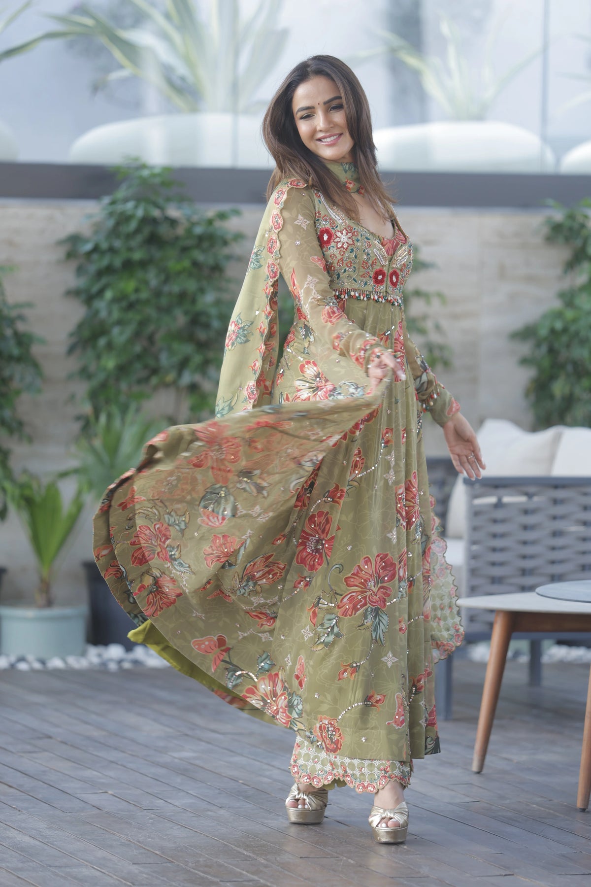 JASMIN BHASIN IN BOHO BEGUM ANARKALI SET