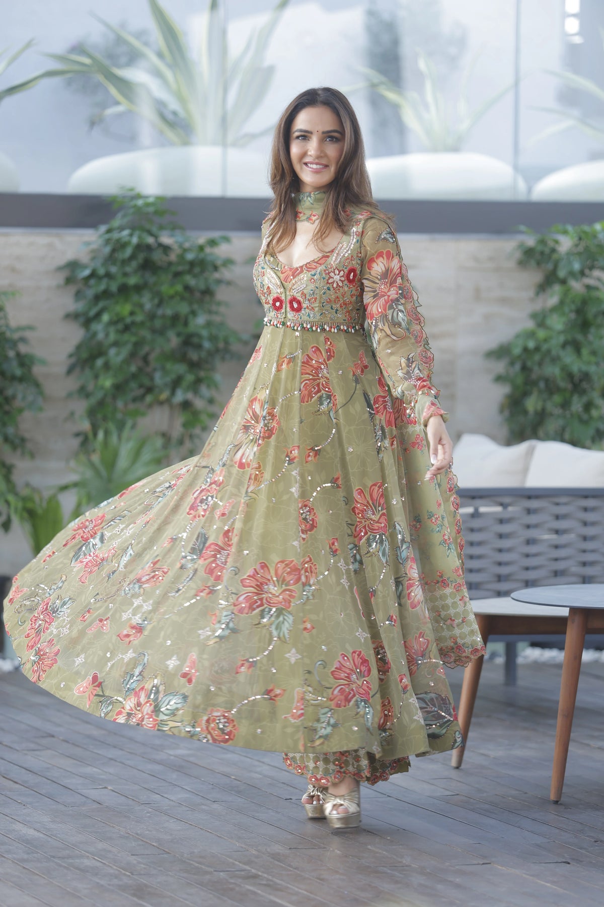 JASMIN BHASIN IN BOHO BEGUM ANARKALI SET