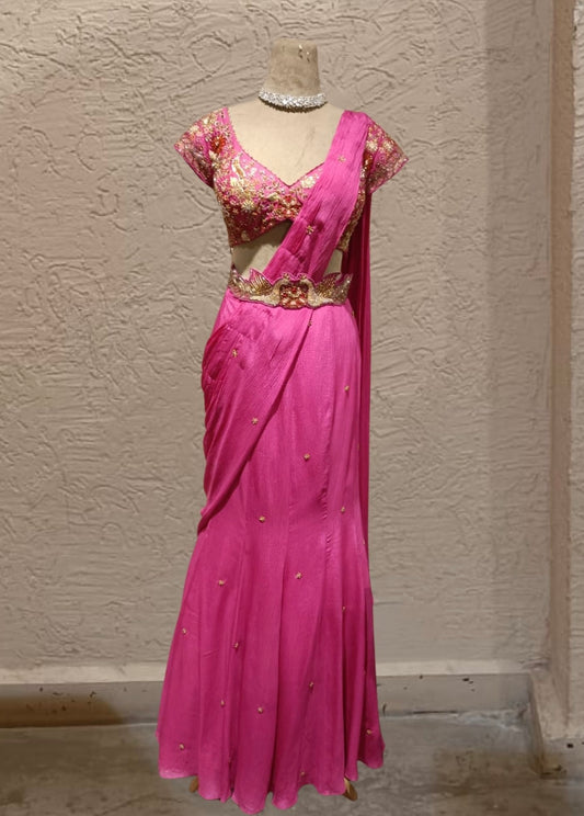 SALE- MANIKA PRE-DRAPED SAREE SET