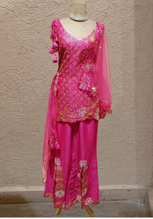 SALE- PARINEETA HOT PINK SUIT SET