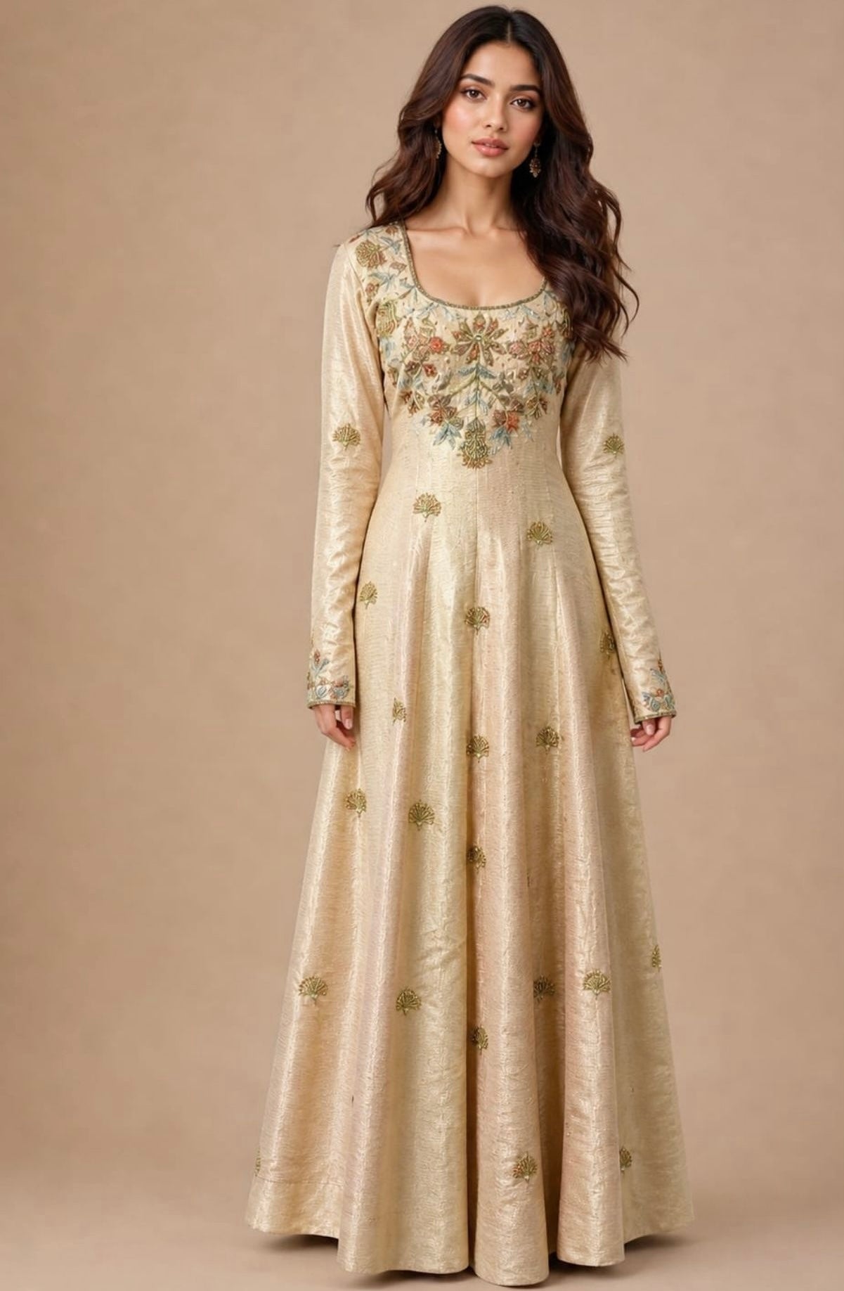SALE- LEAFY PINK  ANARKALI KURTA
