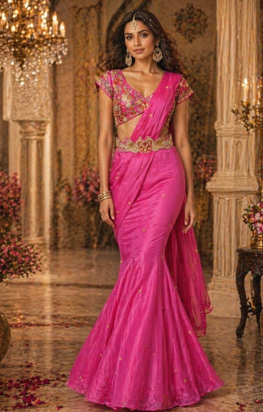 SALE- MANIKA PRE-DRAPED SAREE SET