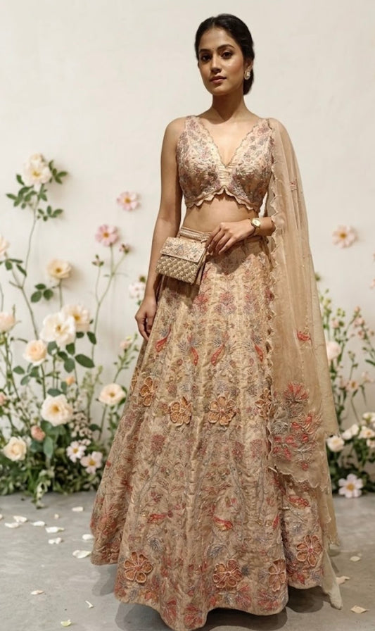 SALE- BLUSH GARDEN LEHENGA SET