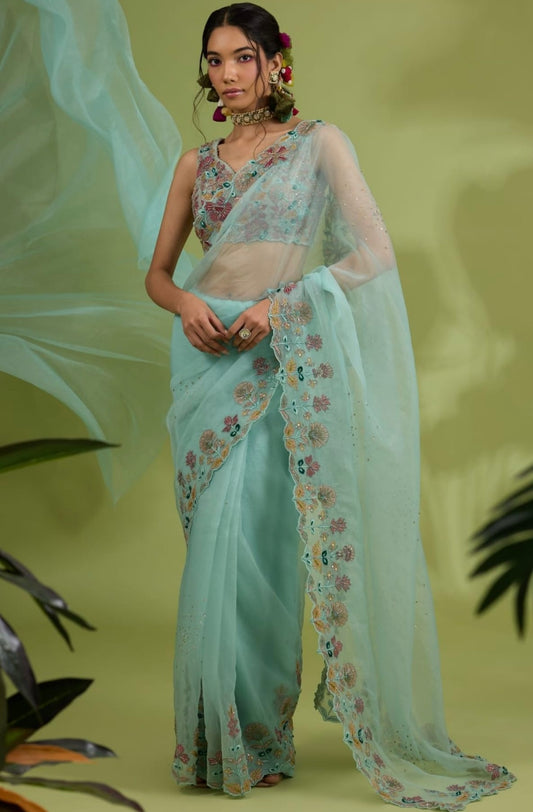 SALE- FAIRY GARDEN SAREE SET
