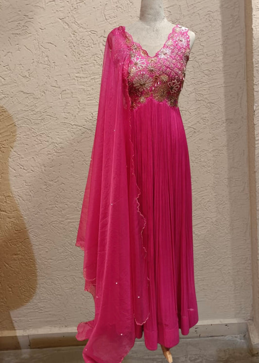 SALE- PANKHURI HOT PINK SUIT SET