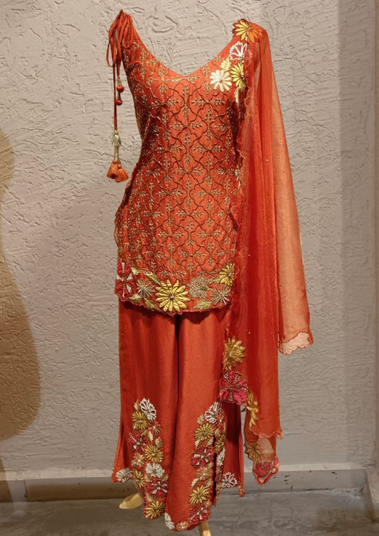 SALE- PARINEETA RUST SUIT SET