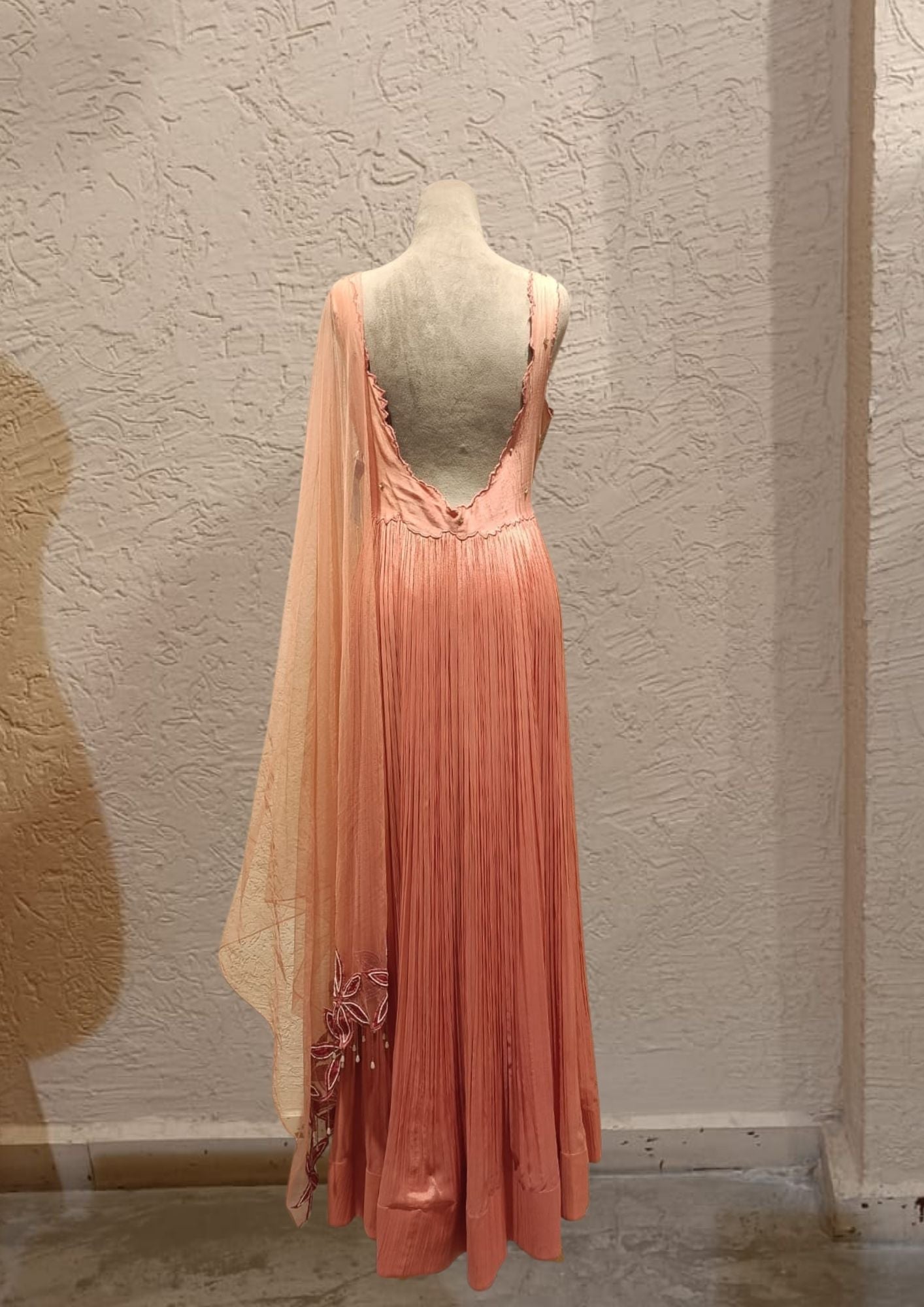 SALE- PANKHURI CORAL PINK SUIT SET