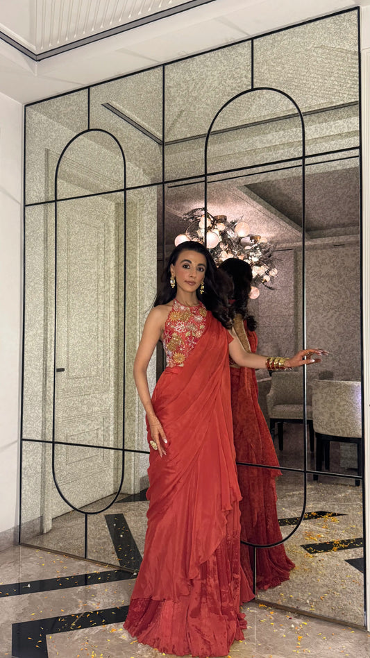 Mehak Jain In Mandira Draped Saree Set
