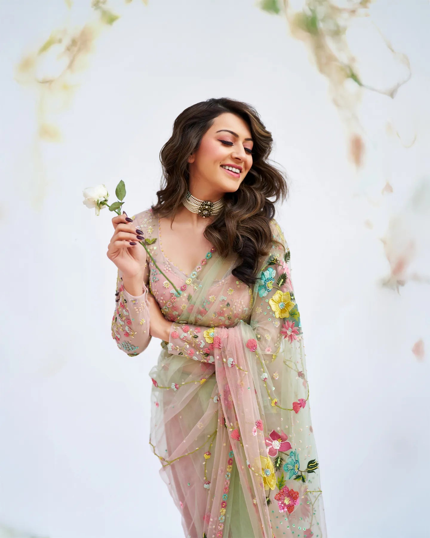 Hansika Motwani In Rose Garden Saree