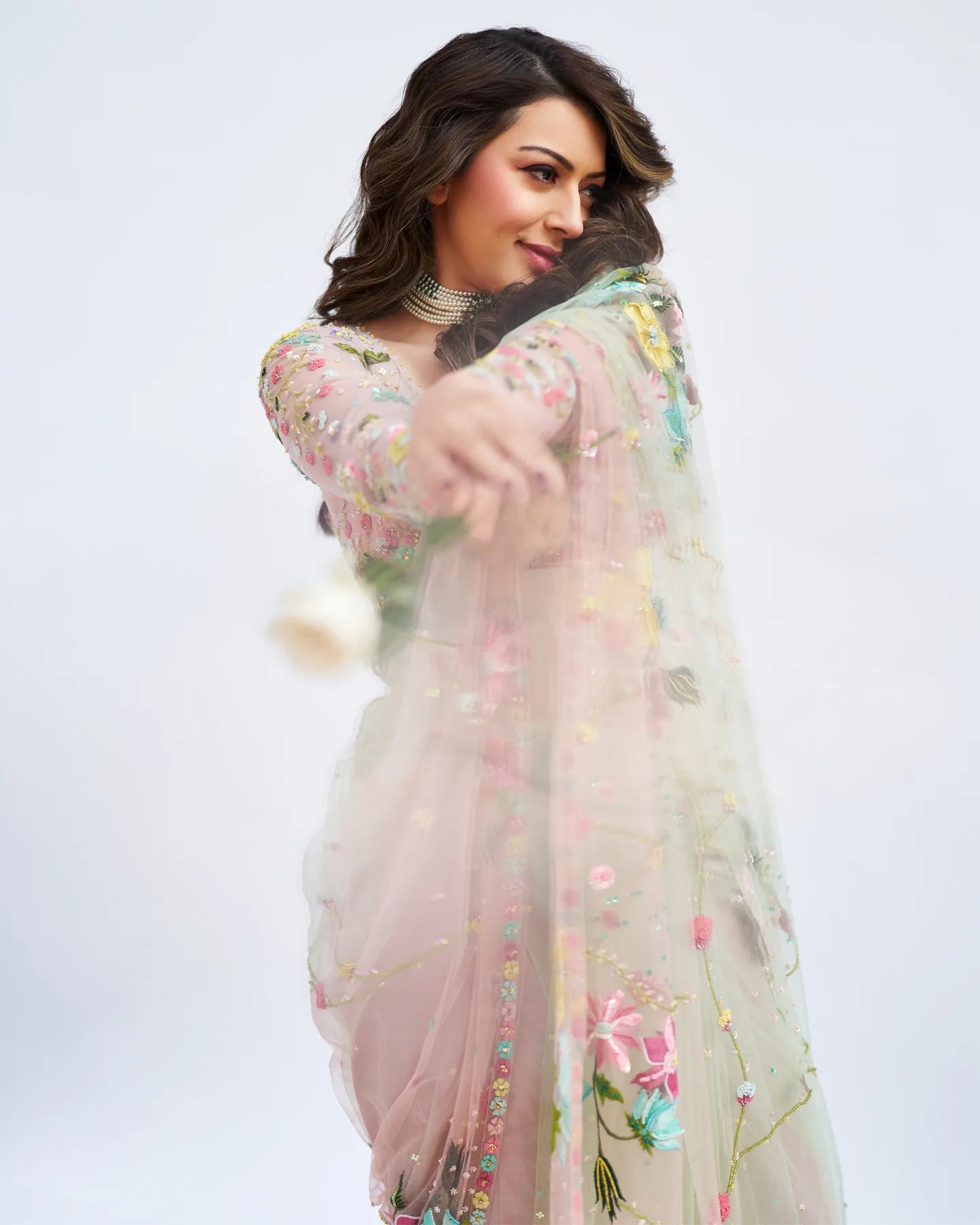 Hansika Motwani In Rose Garden Saree