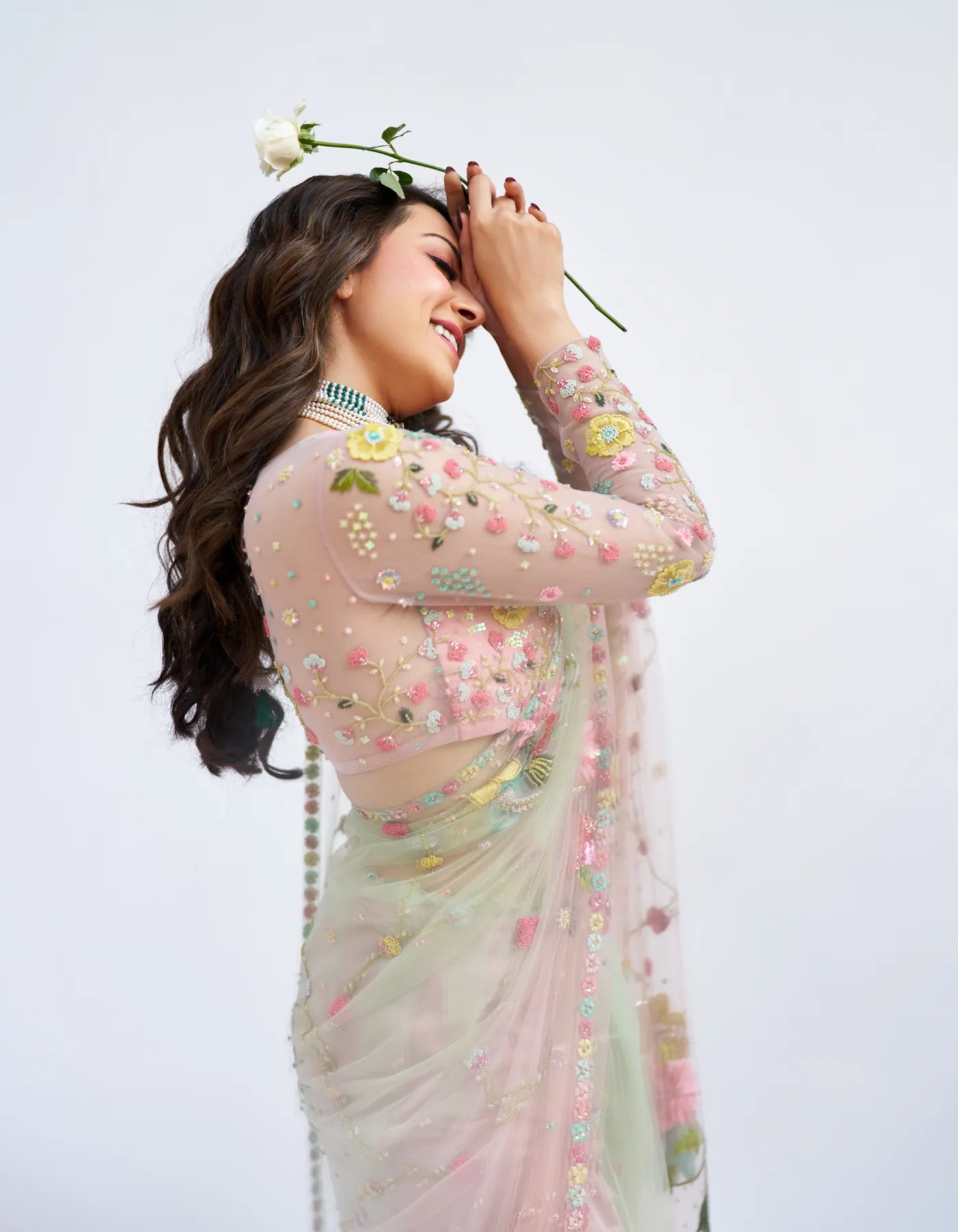 Hansika Motwani In Rose Garden Saree