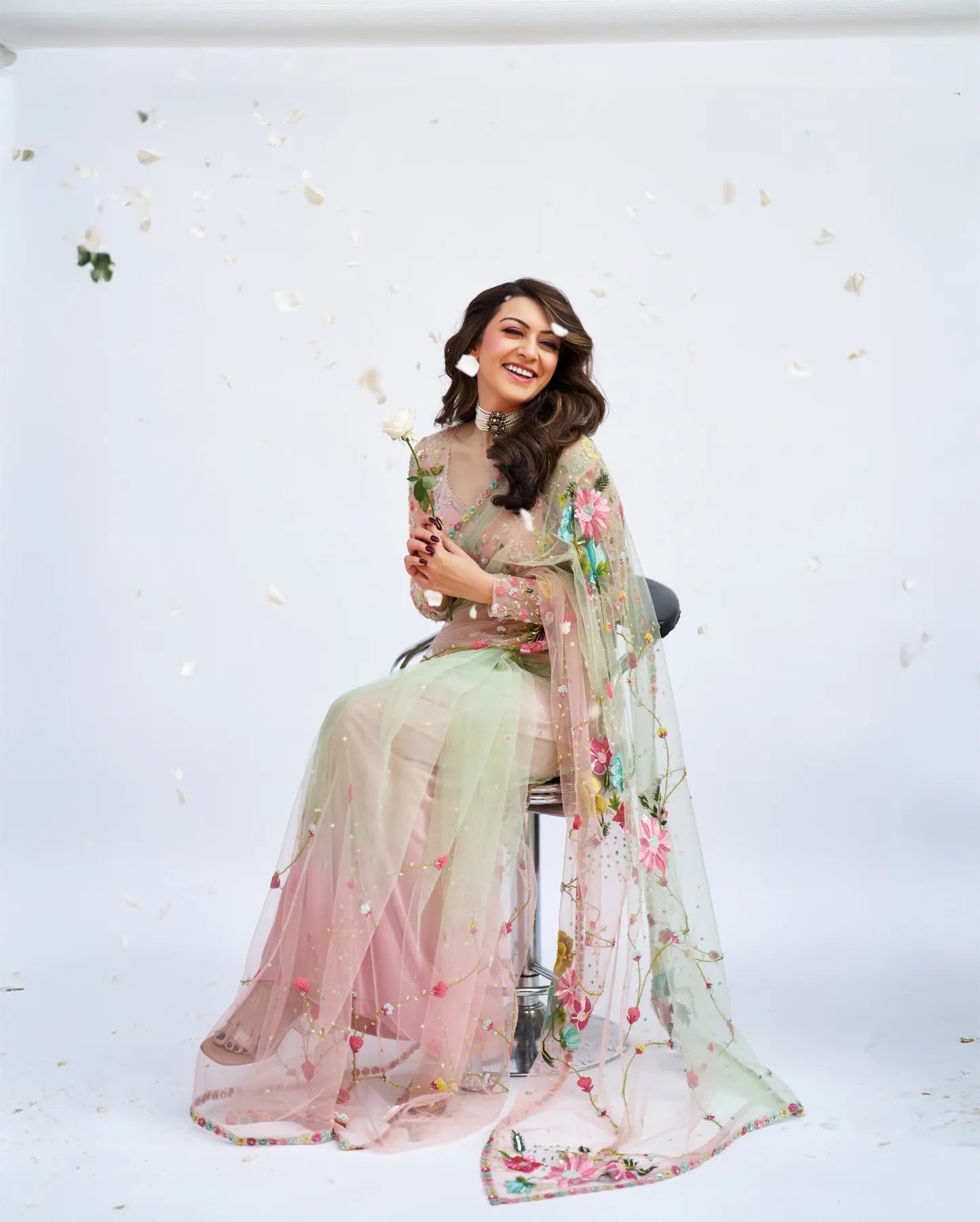 Hansika Motwani In Rose Garden Saree