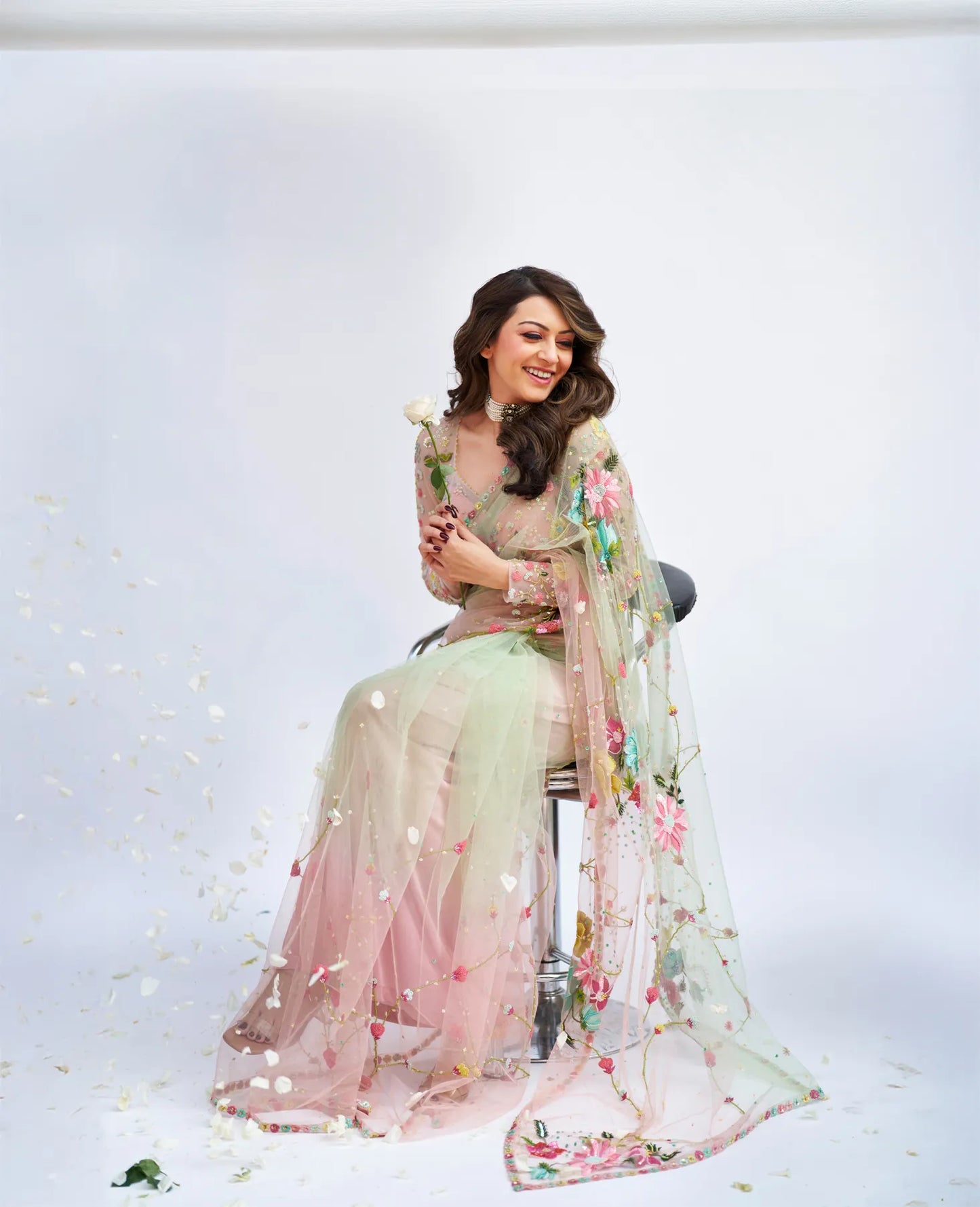 Hansika Motwani In Rose Garden Saree