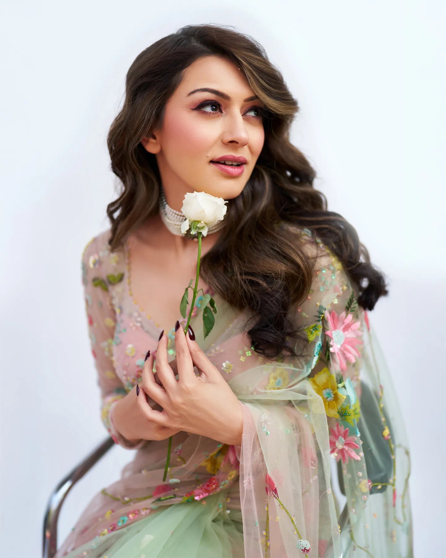 Hansika Motwani In Rose Garden Saree