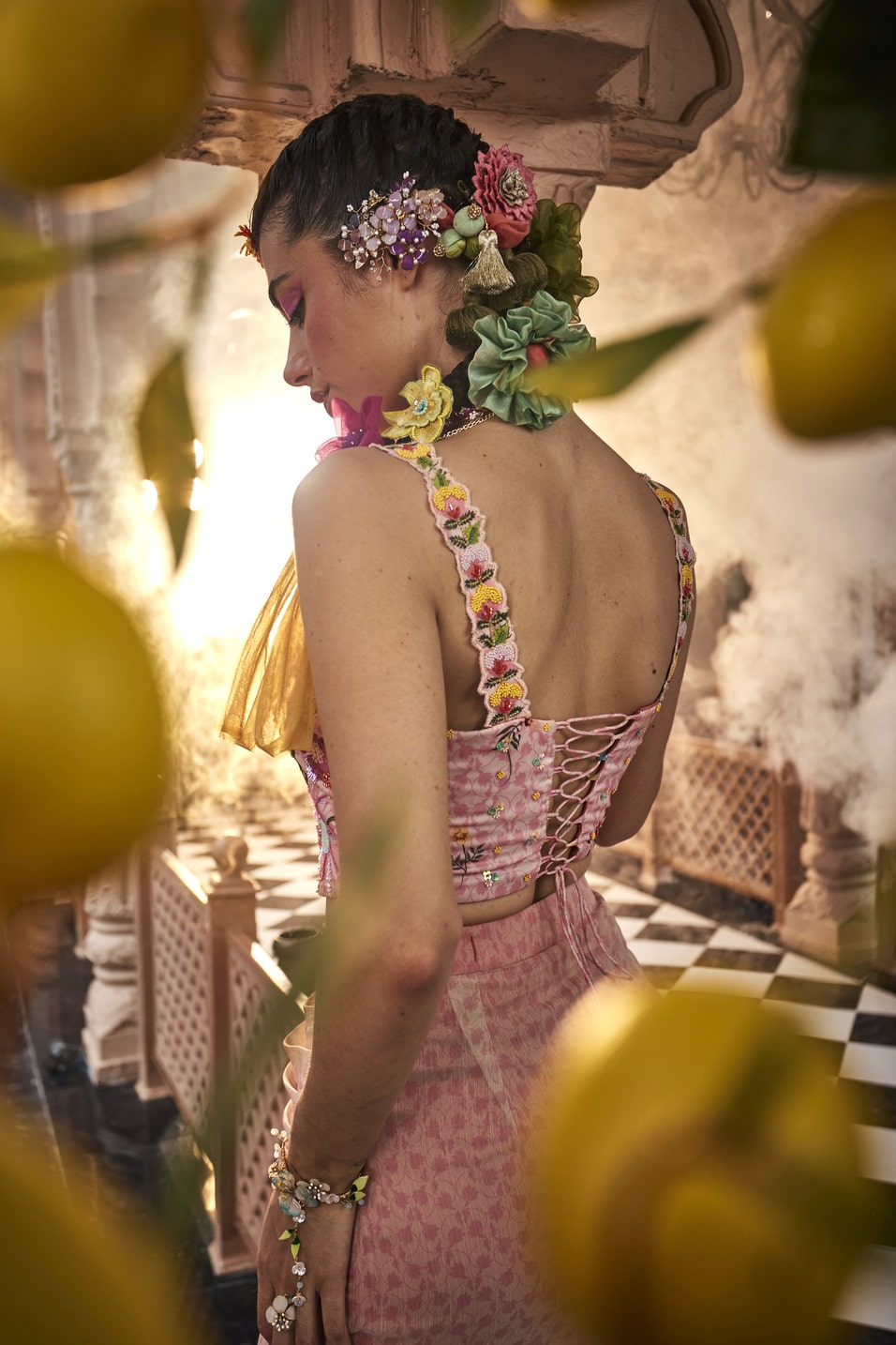 Pink Lemonade Corset and Skirt Set