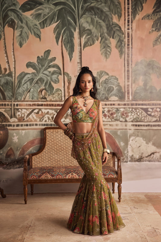 Baagh Bairi Drapped Saree