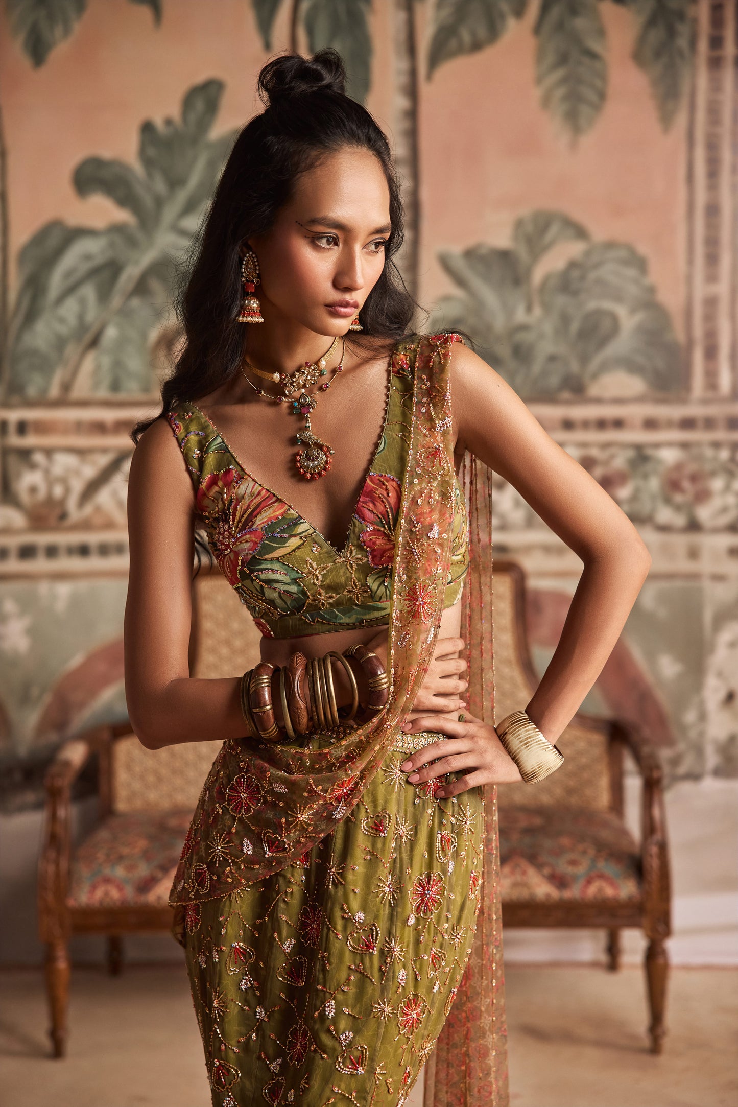 Baagh Bairi Drapped Saree