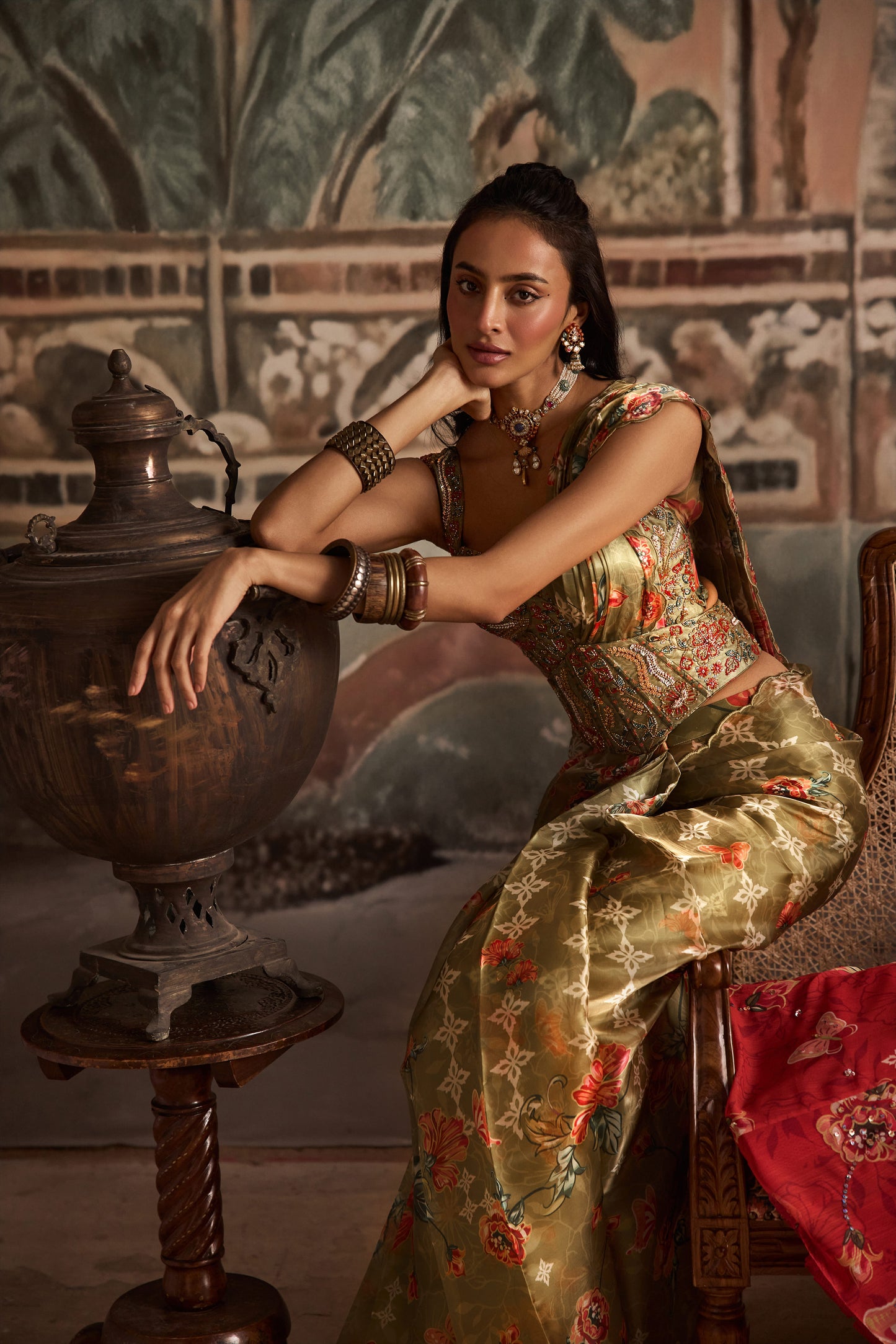 Baagi Jugni Drapped Saree Set