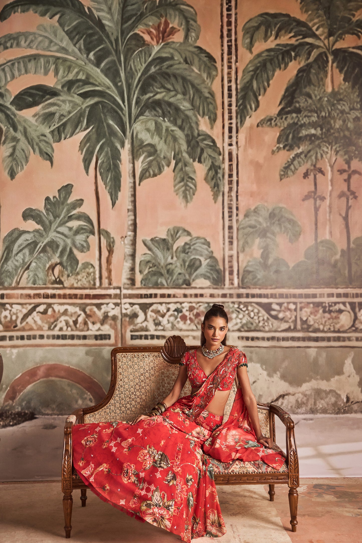 Sindoori Gul Draped Saree