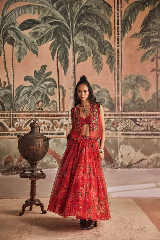Mirchi Madam Jacket And Skirt Set