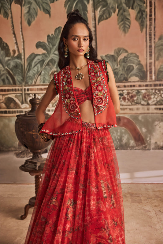 Mirchi Madam Jacket And Skirt Set