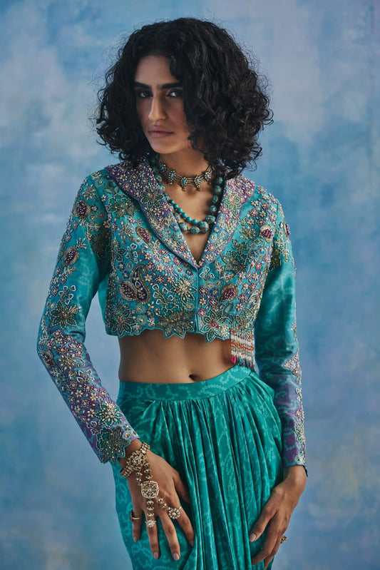 NAZRANA DRAPED SKIRT AND JACKET