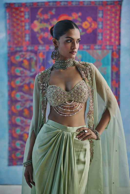 KANAN DRAPED SKIRT SET
