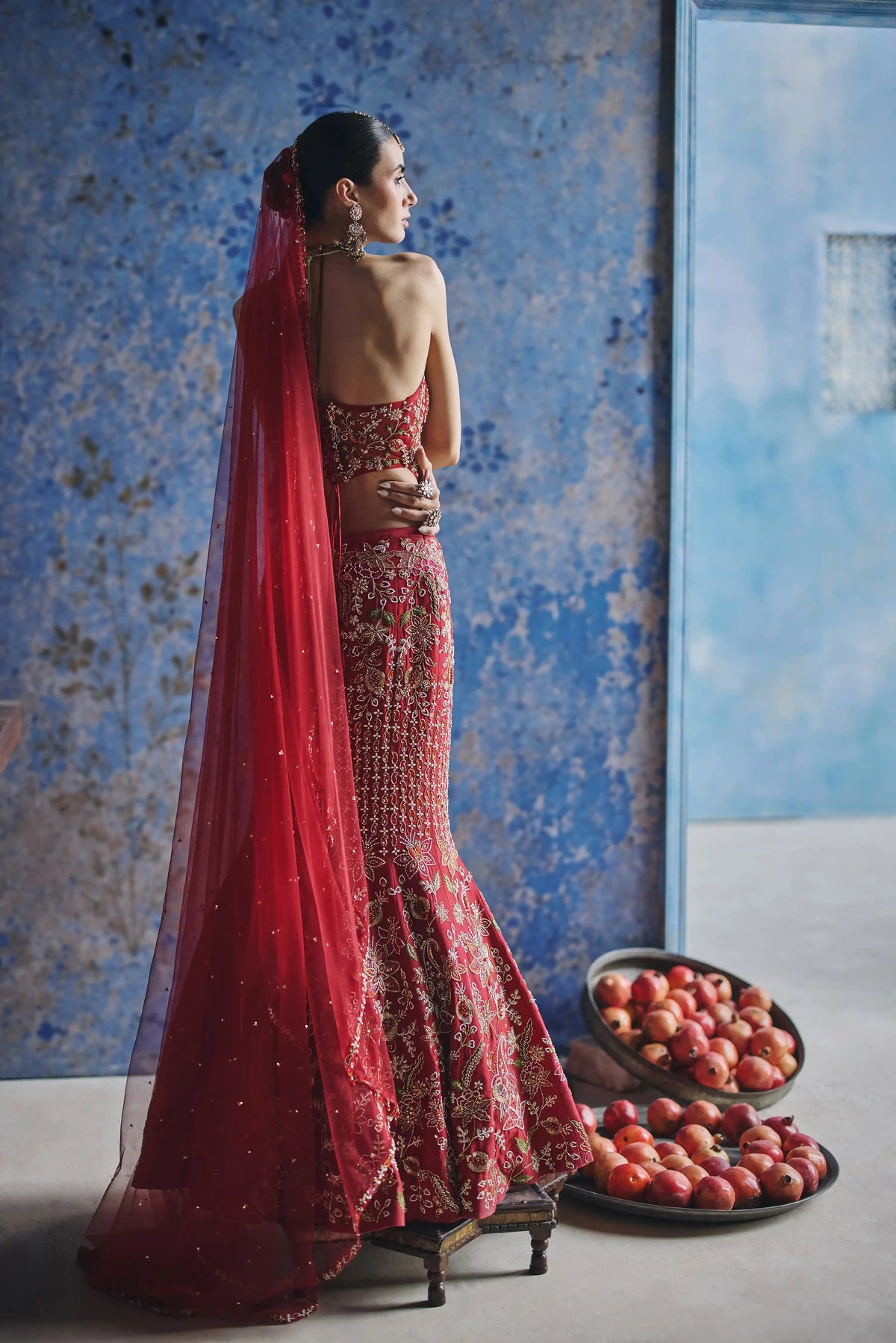 SURKH FISH CUT LEHENGA SET