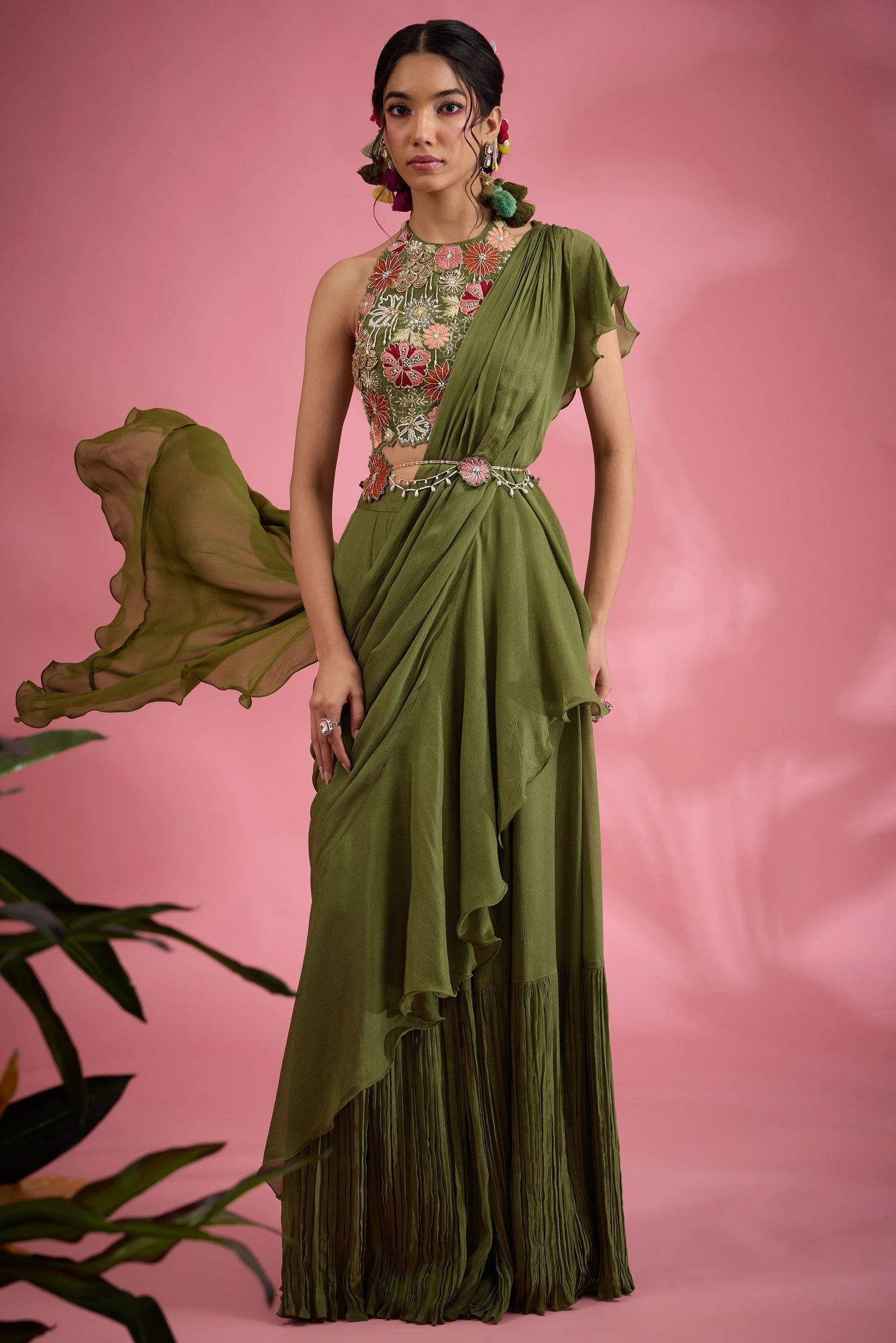 Mandira Pre Draped Saree Set