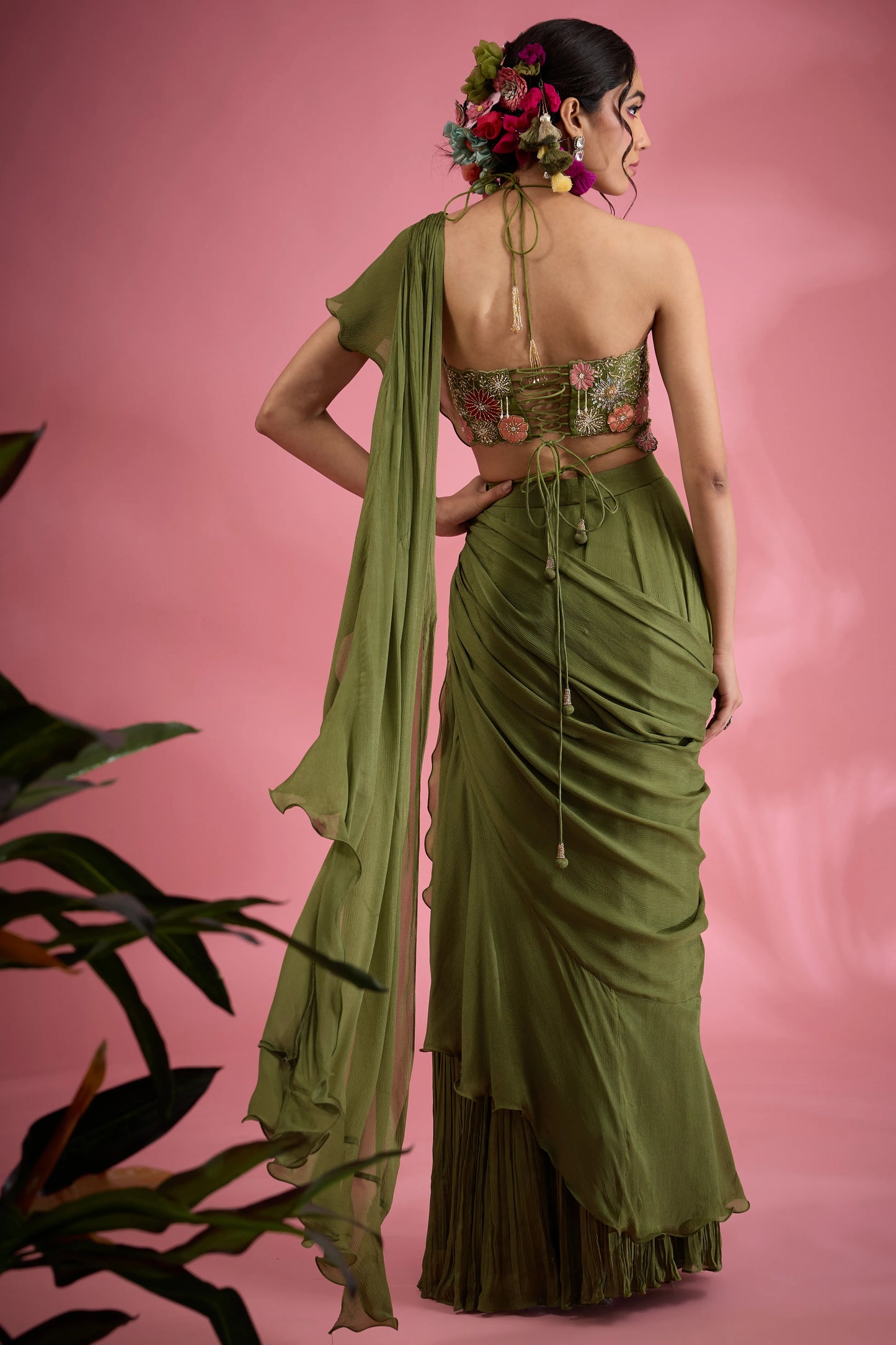 Mandira Pre Draped Saree Set