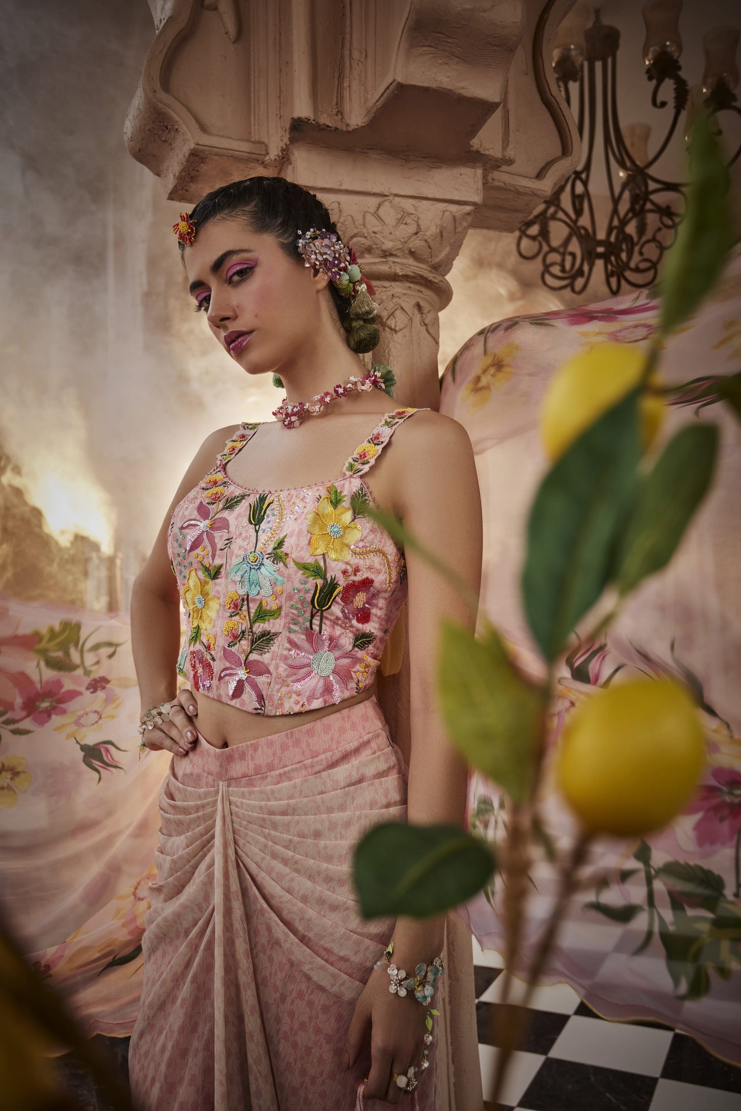 Pink Lemonade Corset and Skirt Set
