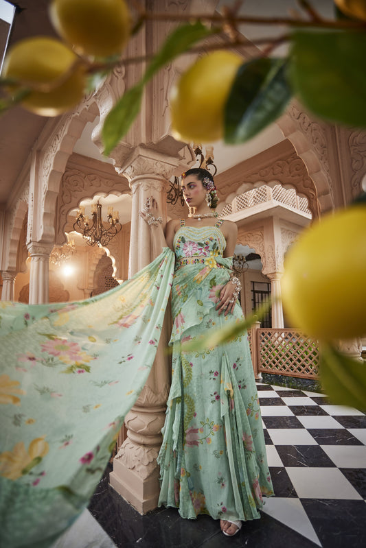 Mint muse Draped Saree