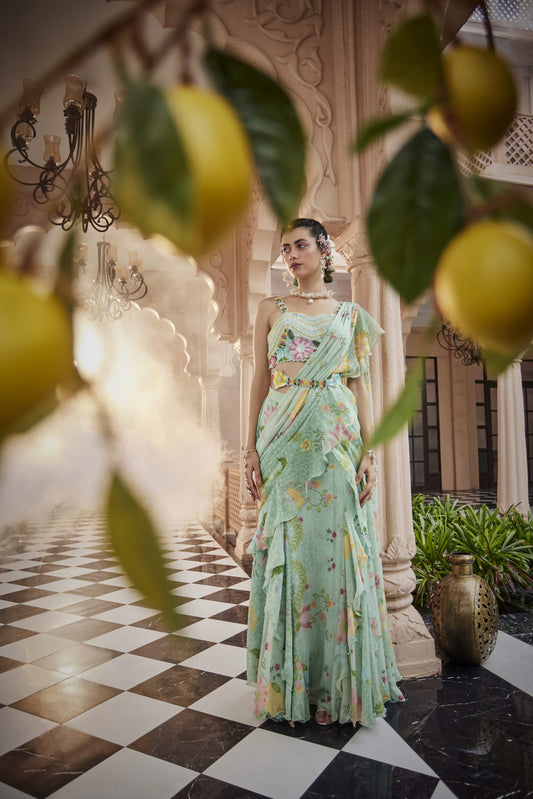 Mint muse Draped Saree