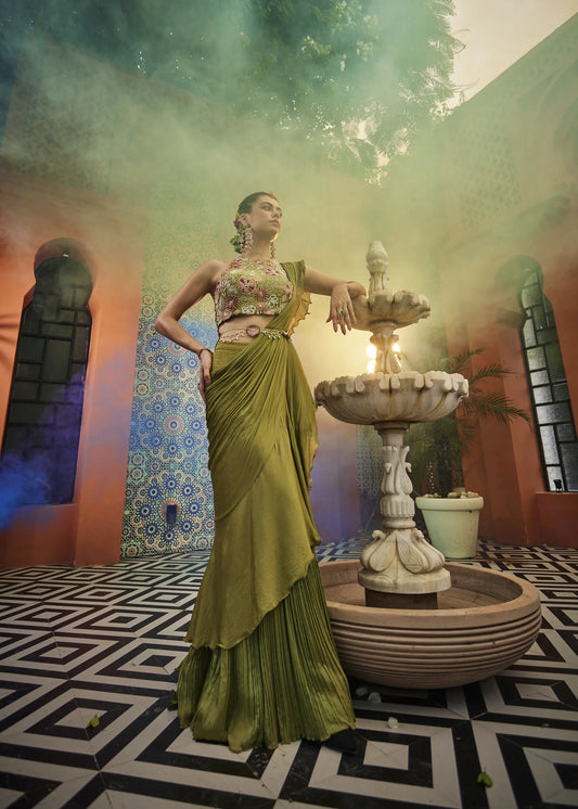 Mandira Pre Draped Saree Set