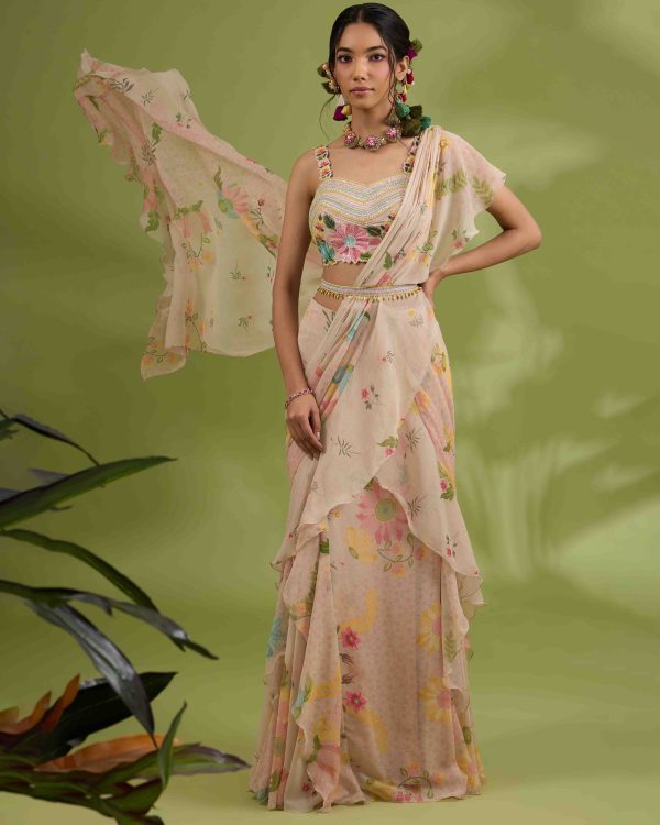 BEIGE MUSE SAREE