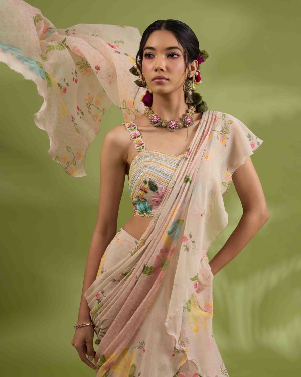 BEIGE MUSE SAREE